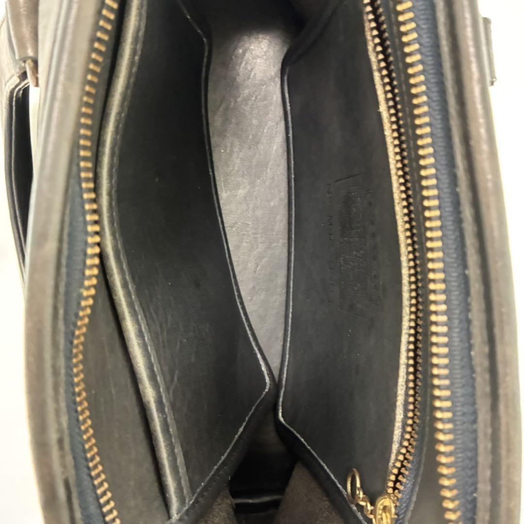 COACH Hand Bag Tote Purse Old 9903 Leather Black Authentic