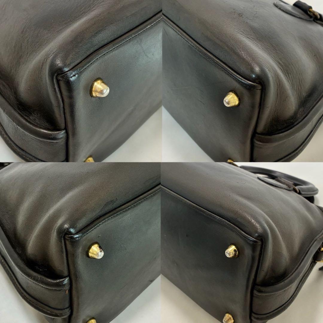 COACH Hand Bag Tote Purse Old 9903 Leather Black Authentic