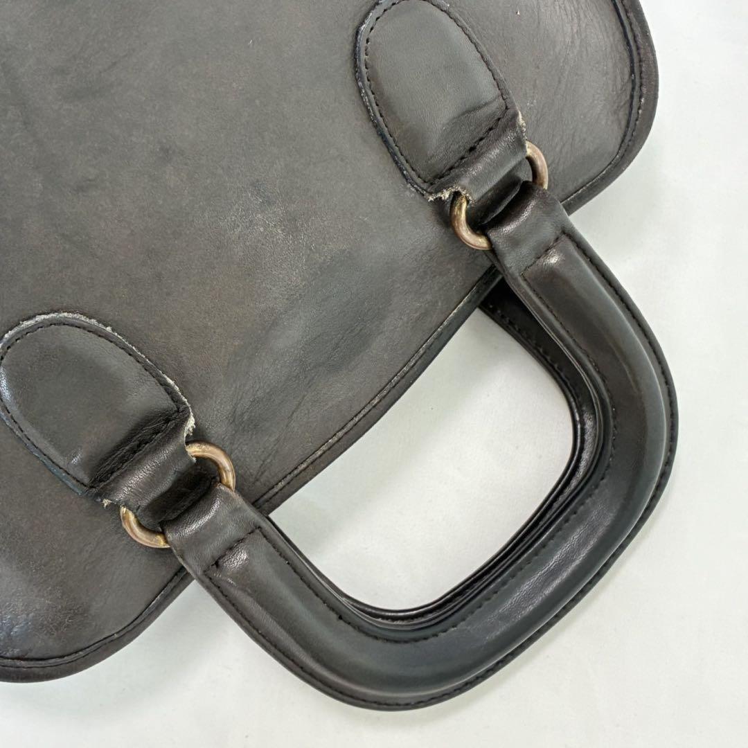COACH Hand Bag Tote Purse Old 9903 Leather Black Authentic