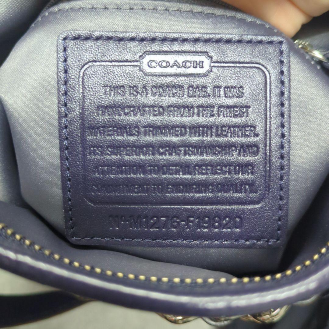 COACH Shoulder Bag Purse Signature Navy Authentic