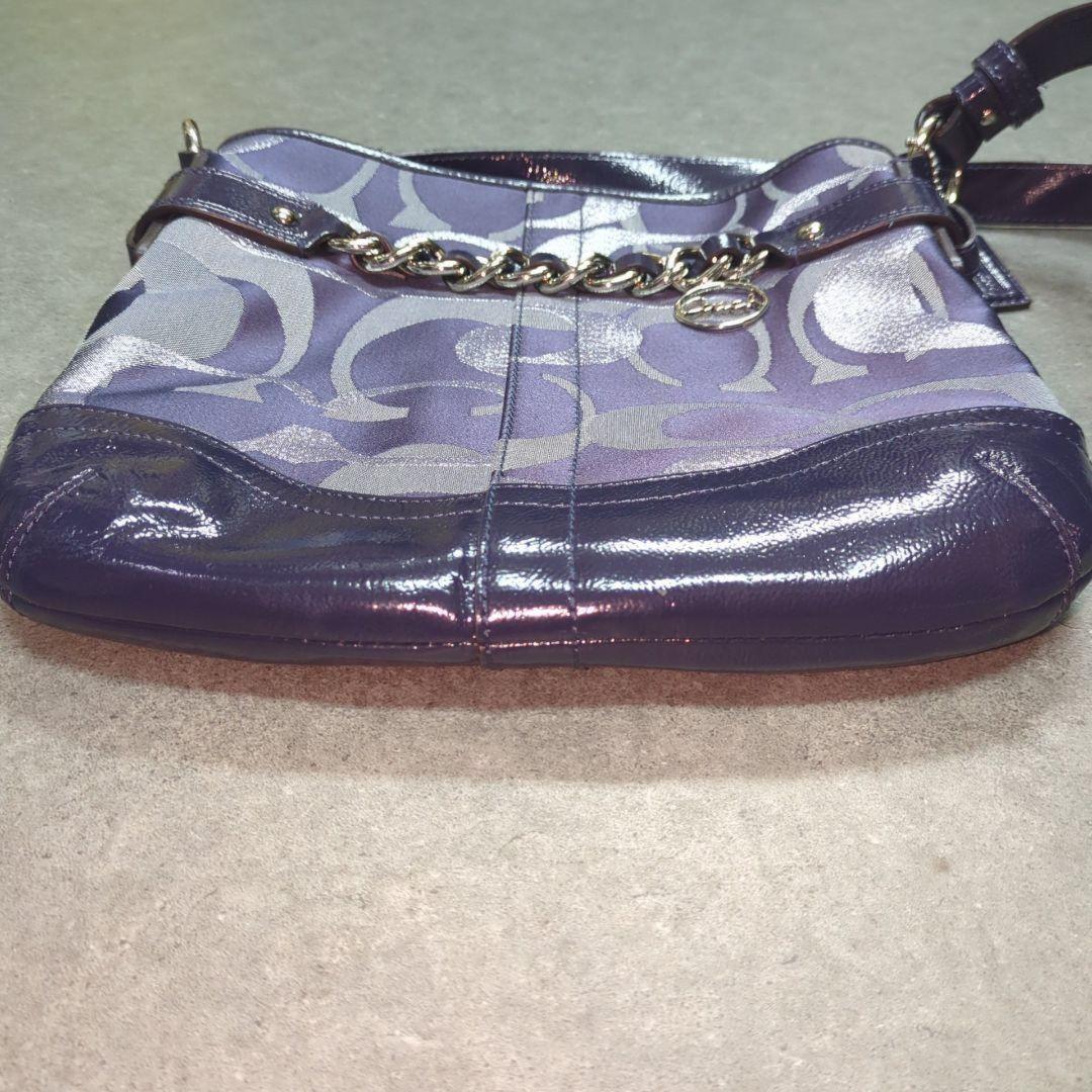 COACH Shoulder Bag Purse Signature Navy Authentic