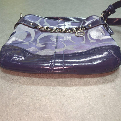 COACH Shoulder Bag Purse Signature Navy Authentic