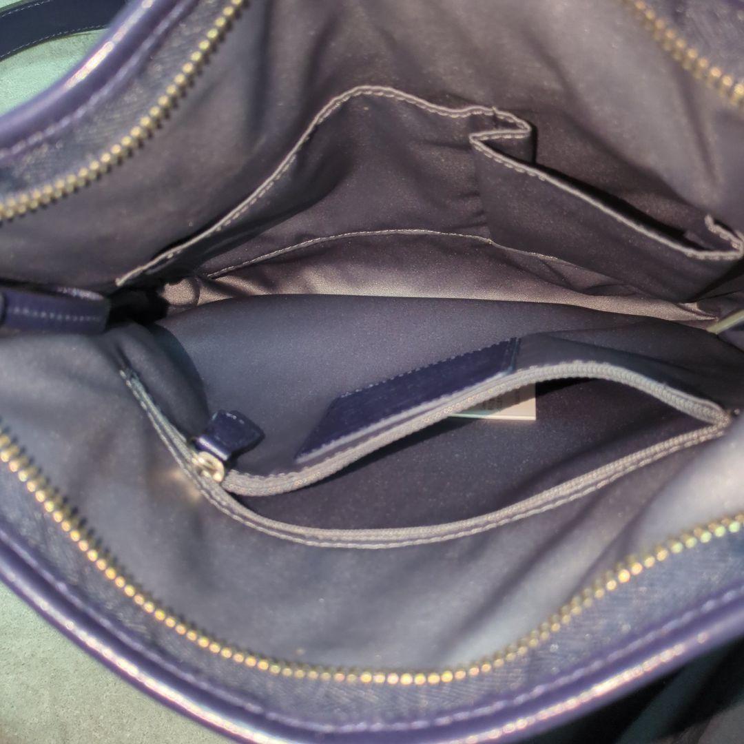 COACH Shoulder Bag Purse Signature Navy Authentic