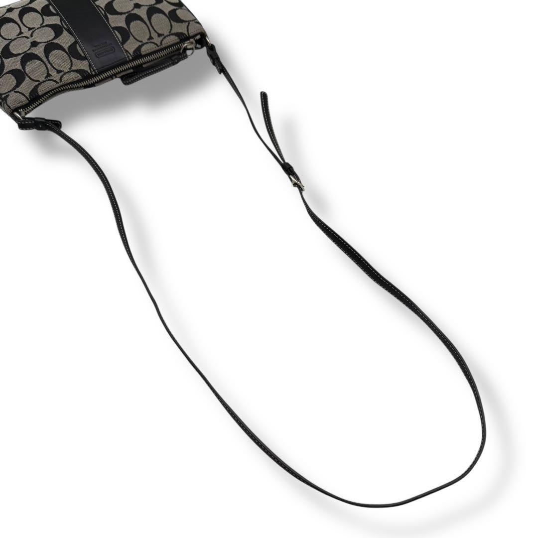 COACH Shoulder Bag Purse Signature 6338 Canvas Black Authentic