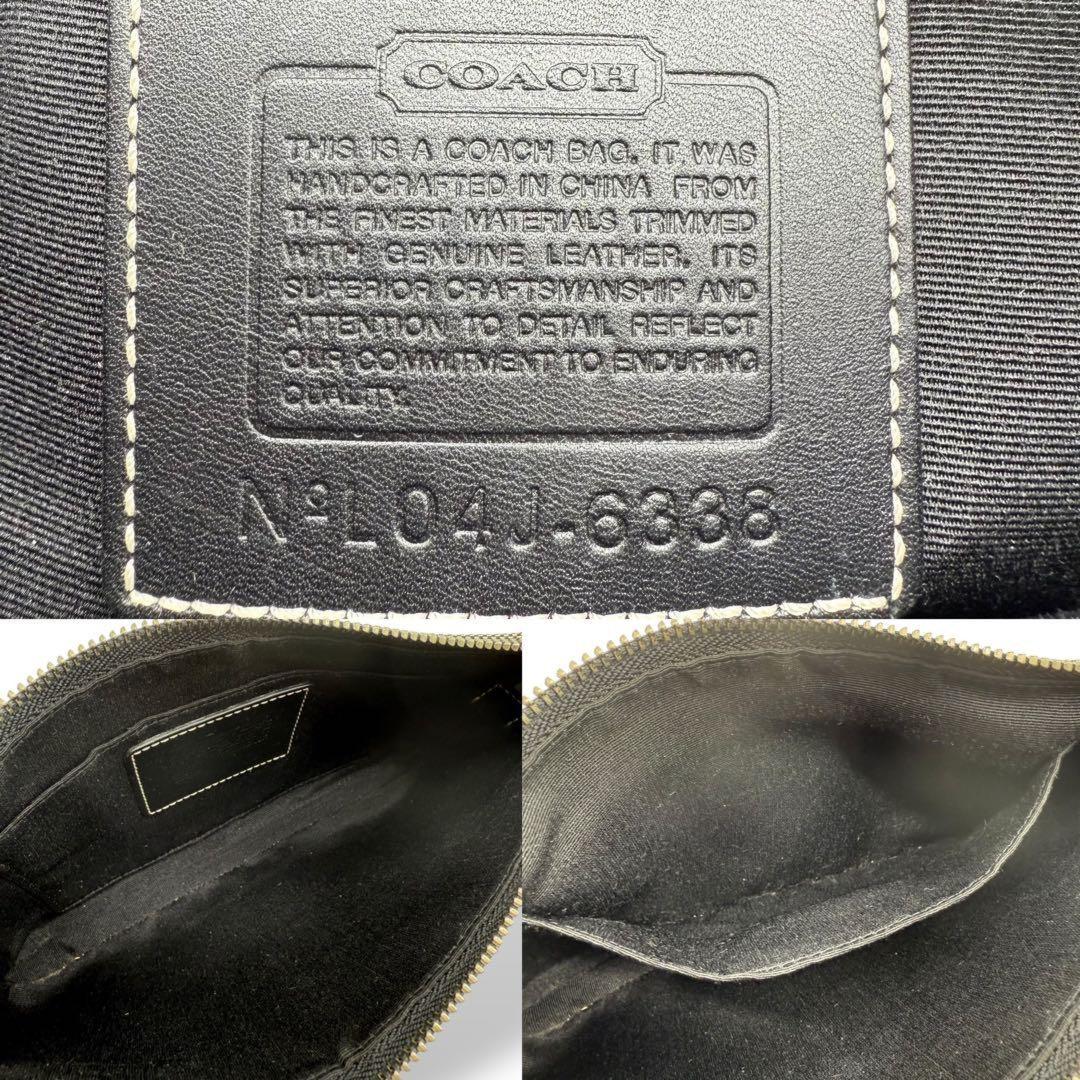 COACH Shoulder Bag Purse Signature 6338 Canvas Black Authentic