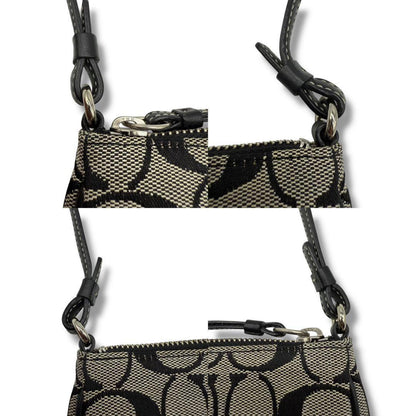 COACH Shoulder Bag Purse Signature 6338 Canvas Black Authentic