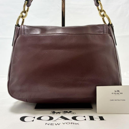 COACH Shoulder Bag Purse 2way Soho Leather Wine Red Authentic