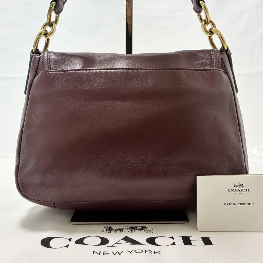 COACH Shoulder Bag Purse 2way Soho Leather Wine Red Authentic