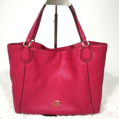 COACH Hand Shoulder Bag Tote Purse 2way 35983 Leather Pink Authentic