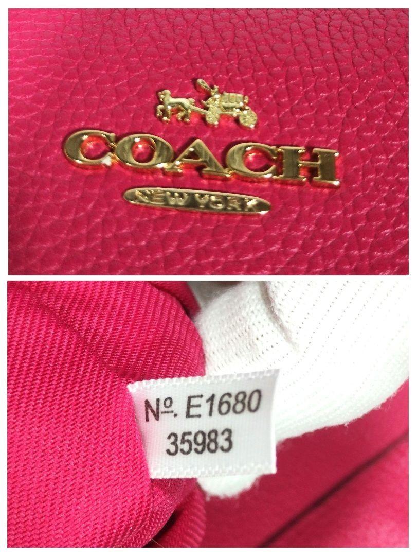 COACH Hand Shoulder Bag Tote Purse 2way 35983 Leather Pink Authentic