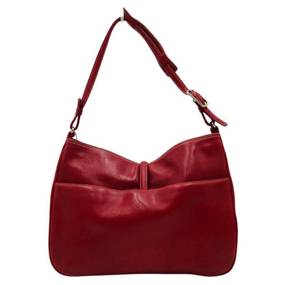 COACH Shoulder Bag Purse Leather Red Authentic