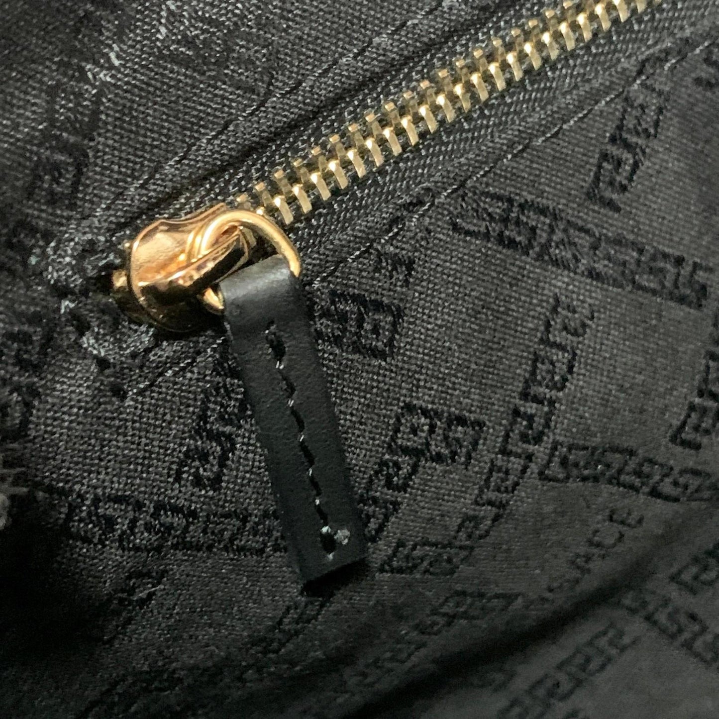 VERSACE Clutch Bag Medusa Purse Handbag Leather Black Gold Used Unisex Authentic