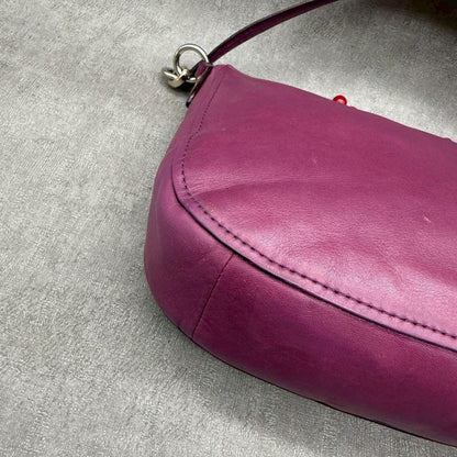COACH Hand Shoulder Bag Tote Purse 2way Soho Hobo Leather Purple Authentic
