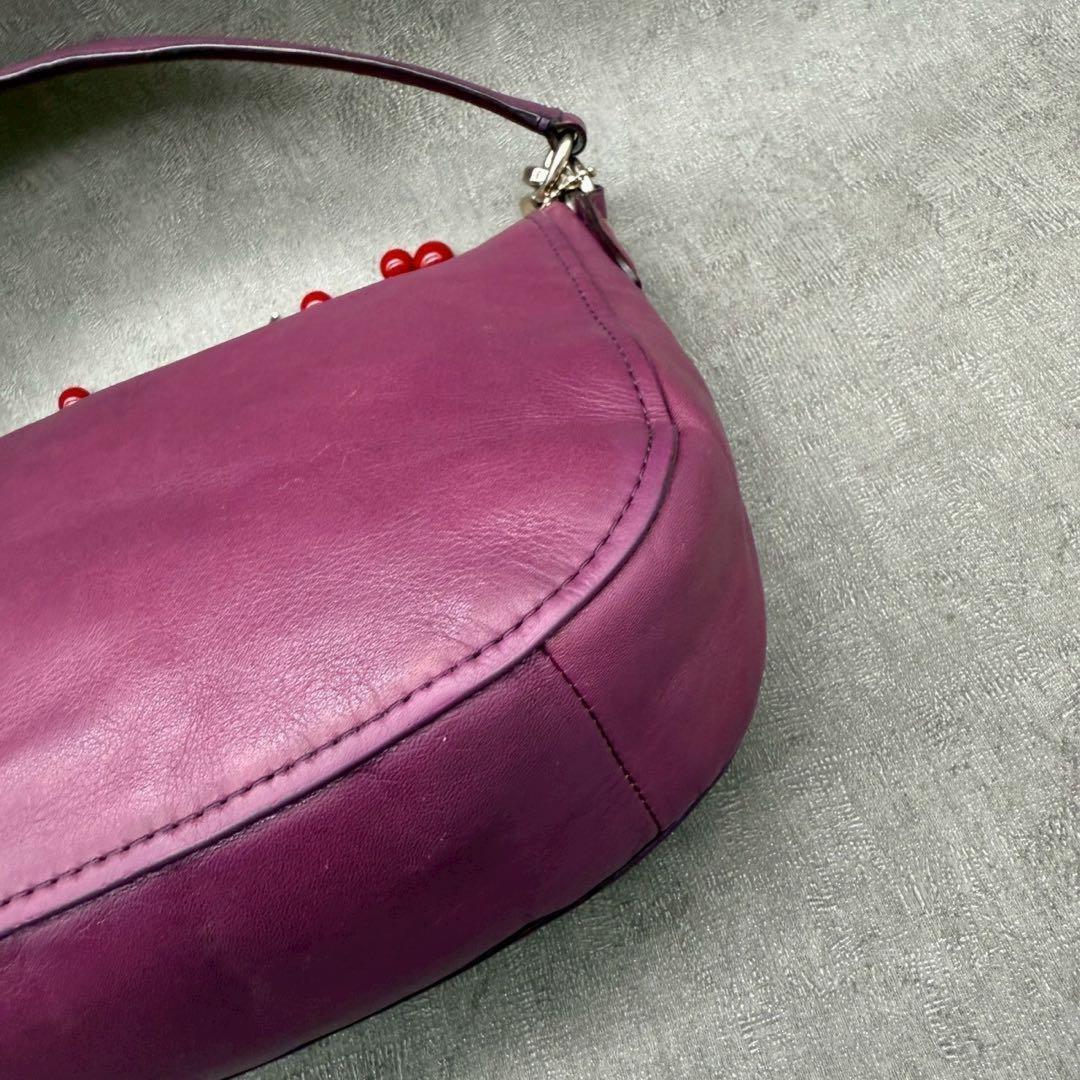 COACH Hand Shoulder Bag Tote Purse 2way Soho Hobo Leather Purple Authentic