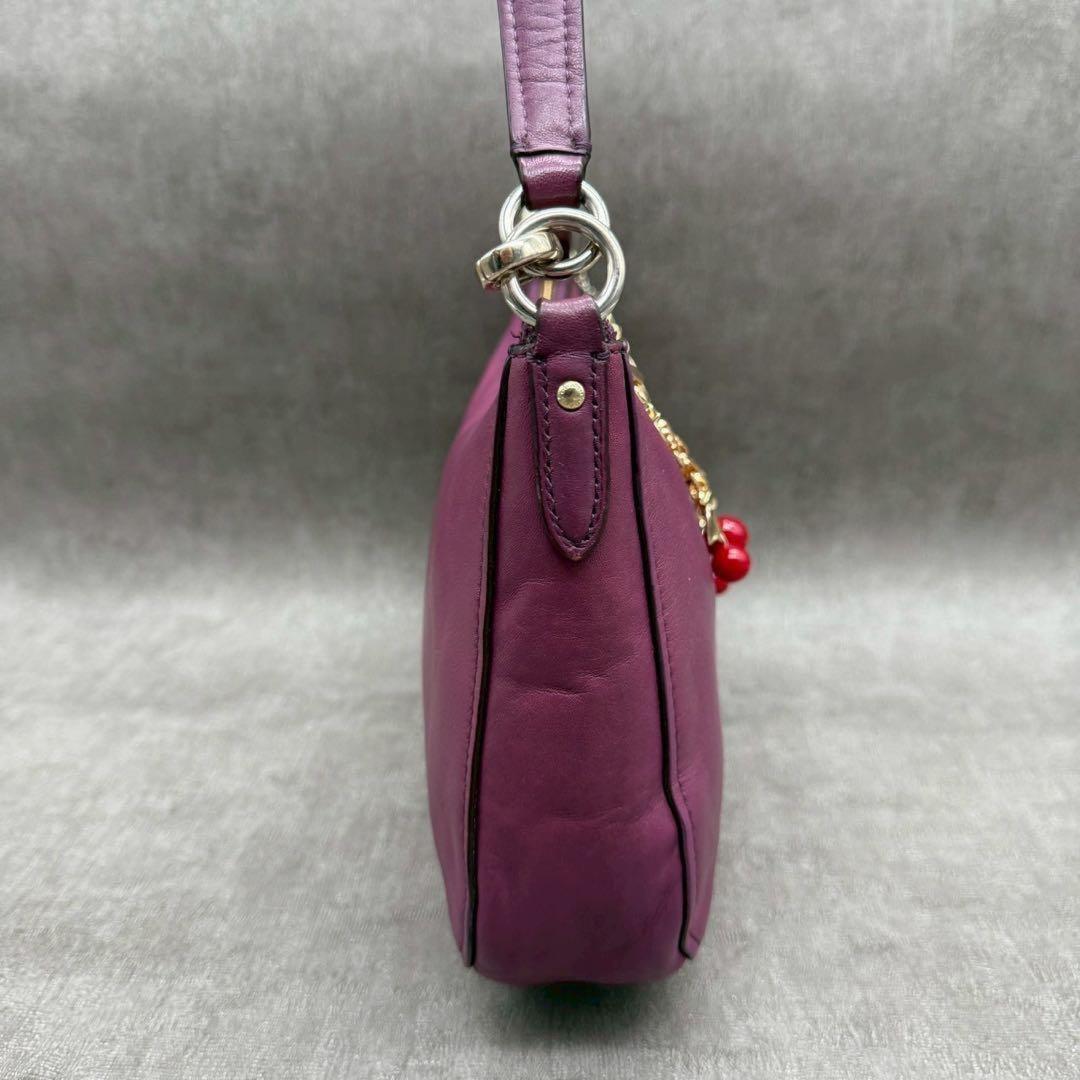 COACH Hand Shoulder Bag Tote Purse 2way Soho Hobo Leather Purple Authentic