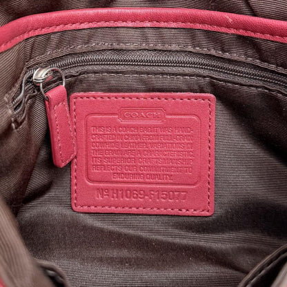 COACH Shoulder Bag Purse Soho Stitch Leather Red Authentic