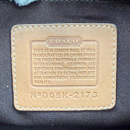 COACH Accessory Pouch Hand Bag Tote Purse Signature Suede Beige Authentic