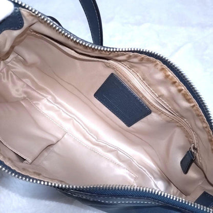 COACH Shoulder Bag Purse Leather metallic blue Authentic