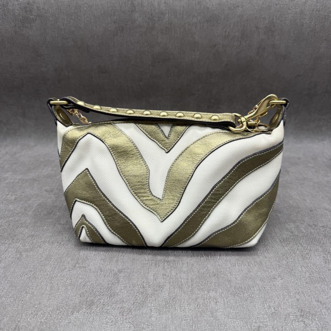 COACH Hand Bag Tote Purse signature mini Soho zebra Canvas Leather Authentic