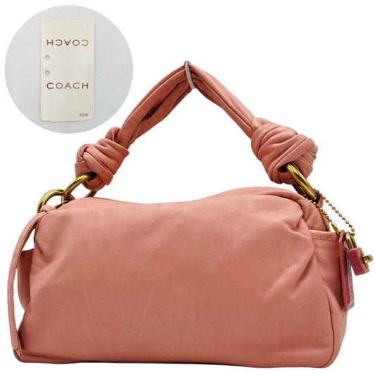 COACH Shoulder Bag Purse Leather Pink Authentic