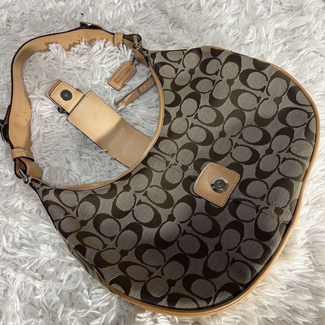 COACH Hand Shoulder Bag Tote Purse Signature 6363 Authentic