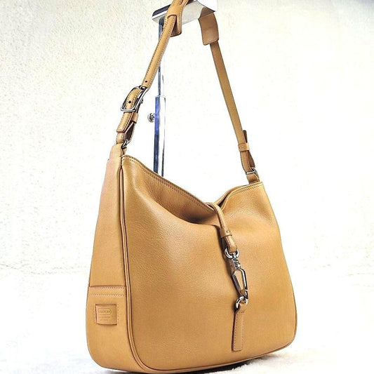 COACH Shoulder Bag Purse Old Leather Yellow Authentic