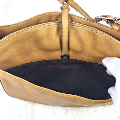 COACH Shoulder Bag Purse Old Leather Yellow Authentic