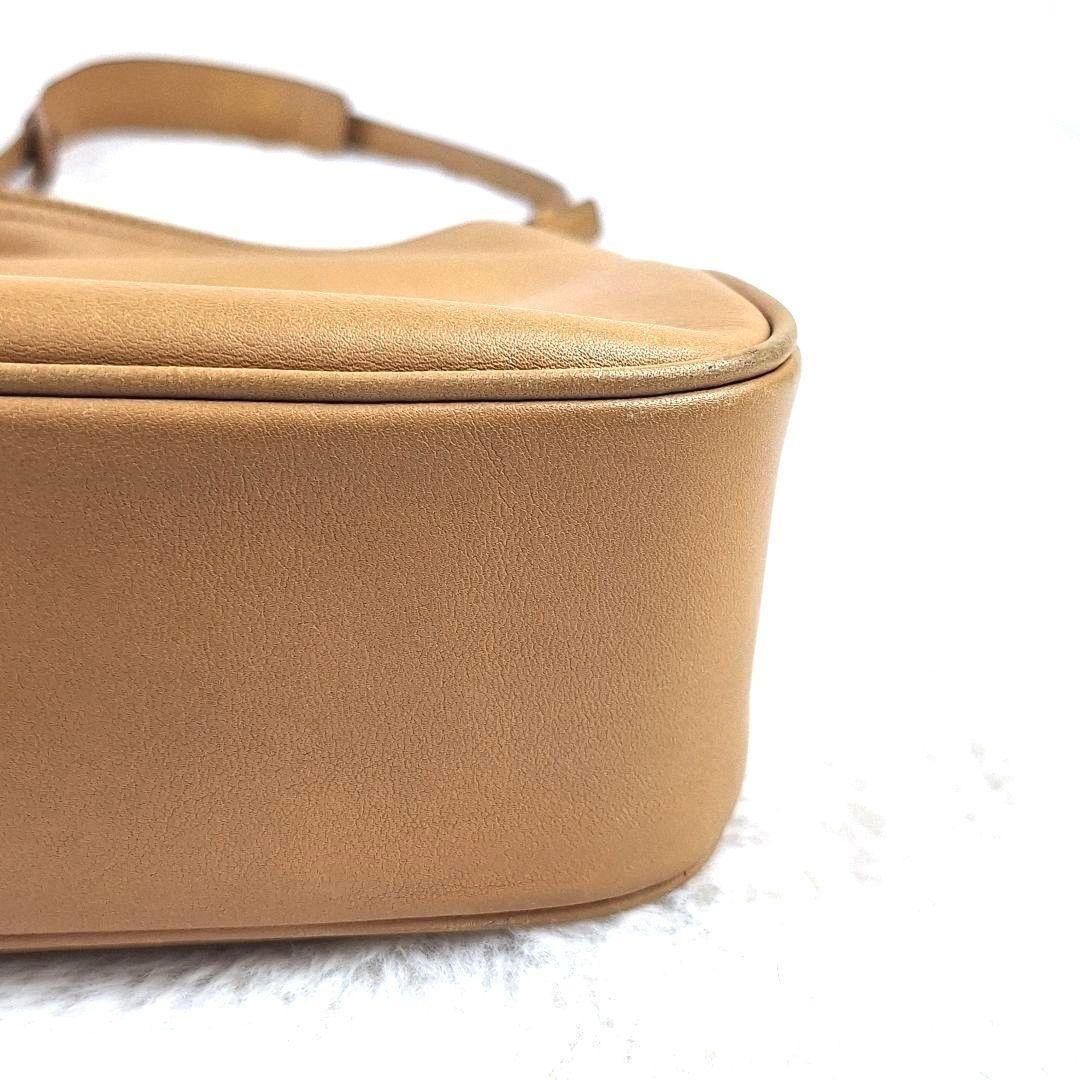 COACH Shoulder Bag Purse Old Leather Yellow Authentic