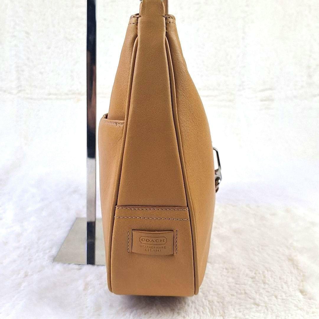 COACH Shoulder Bag Purse Old Leather Yellow Authentic