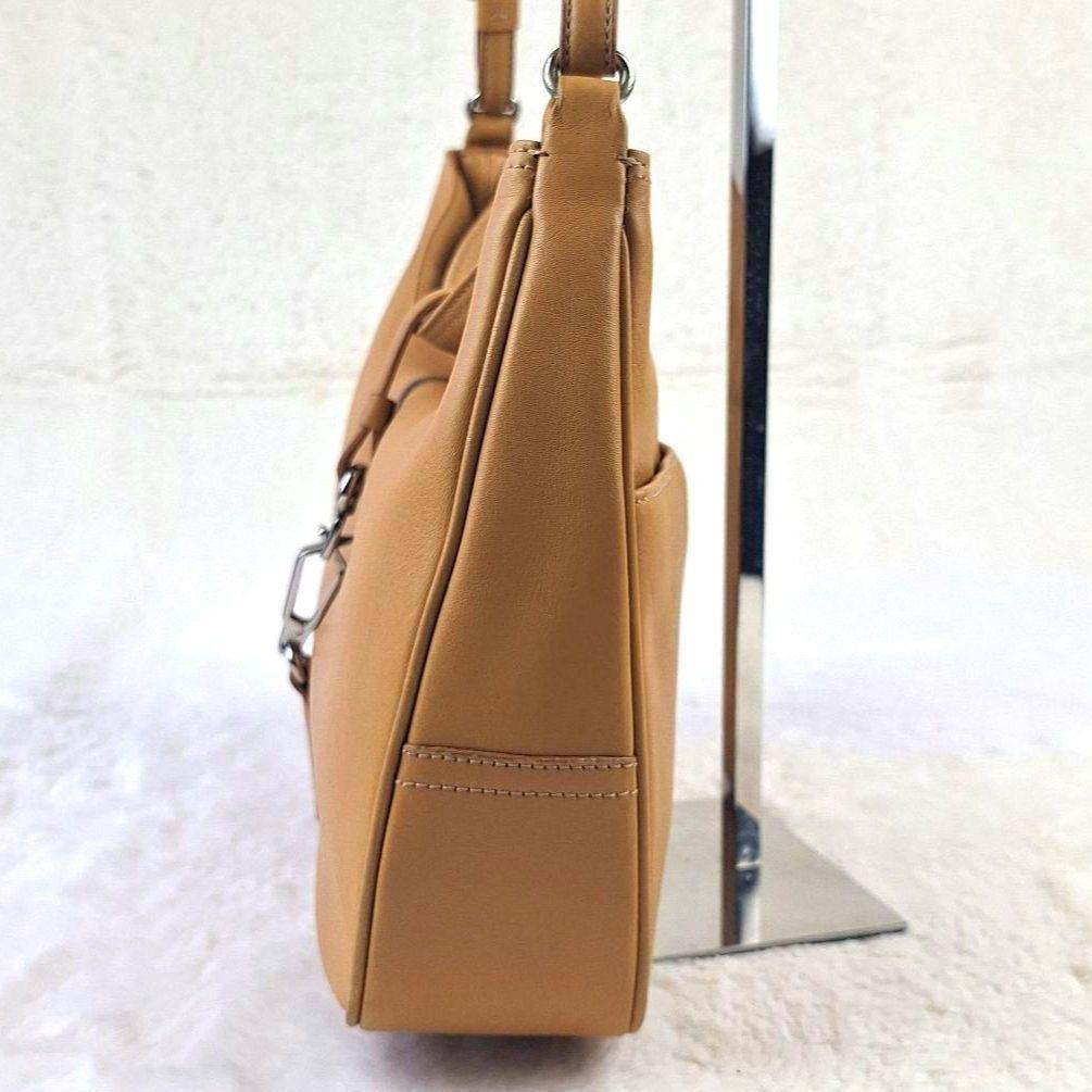 COACH Shoulder Bag Purse Old Leather Yellow Authentic