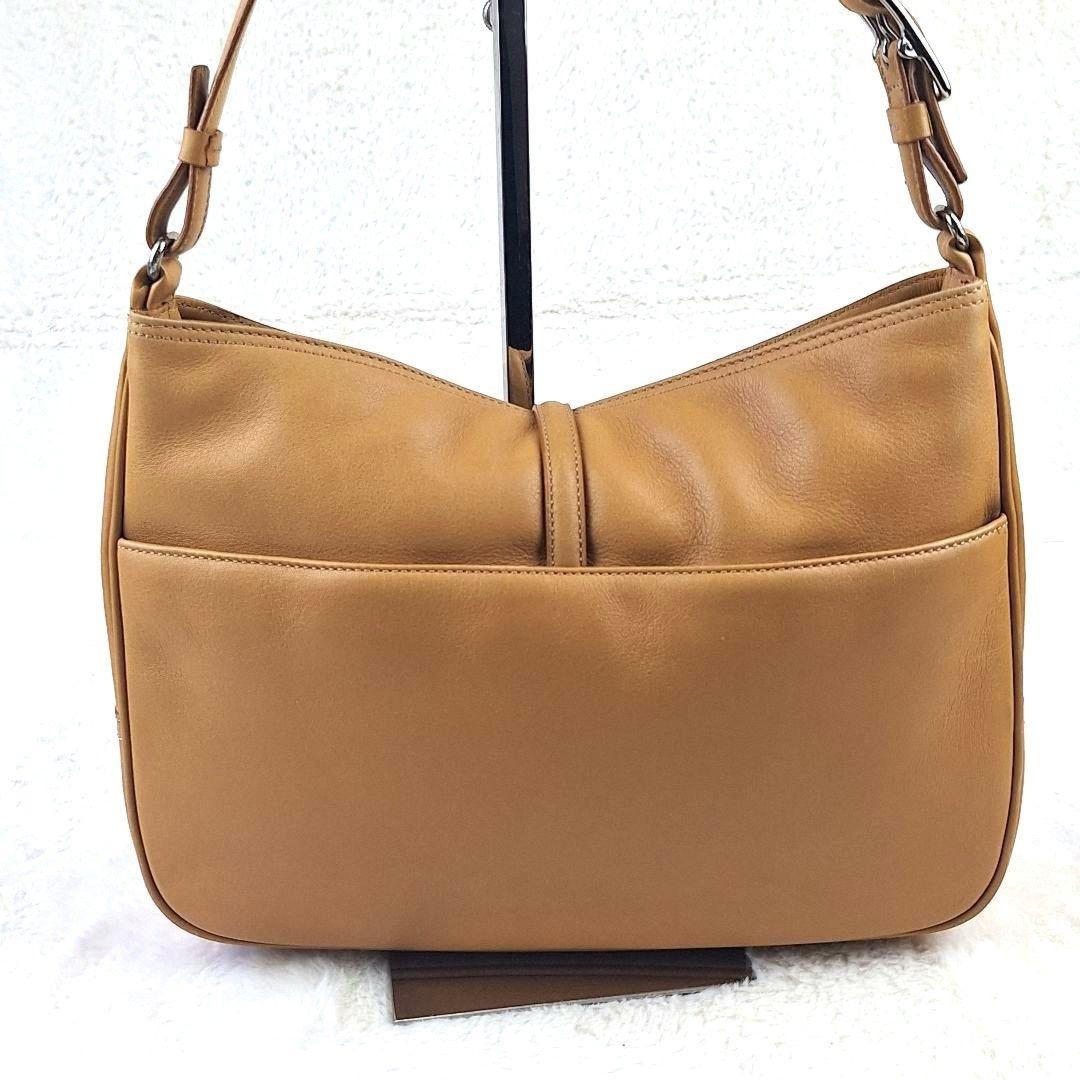 COACH Shoulder Bag Purse Old Leather Yellow Authentic