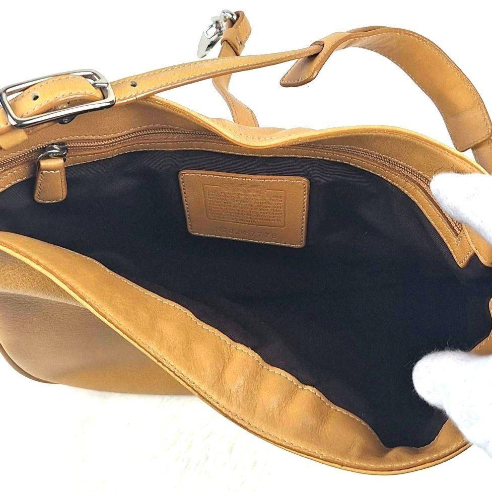 COACH Shoulder Bag Purse Old Leather Yellow Authentic