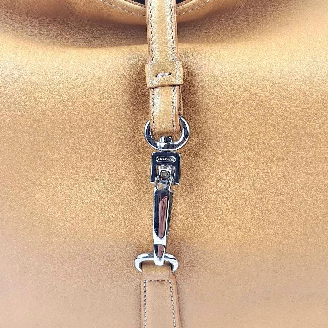 COACH Shoulder Bag Purse Old Leather Yellow Authentic