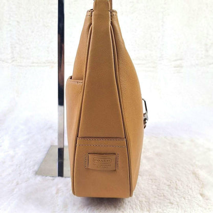 COACH Shoulder Bag Purse Old Leather Yellow Authentic