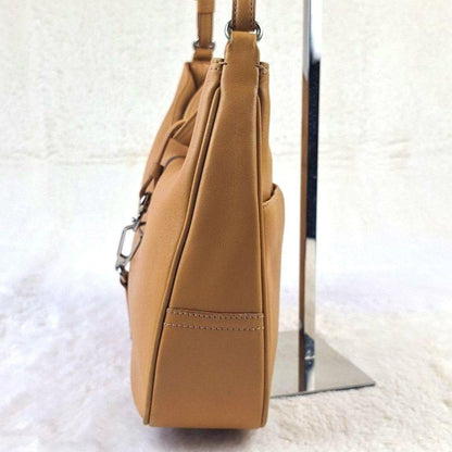 COACH Shoulder Bag Purse Old Leather Yellow Authentic