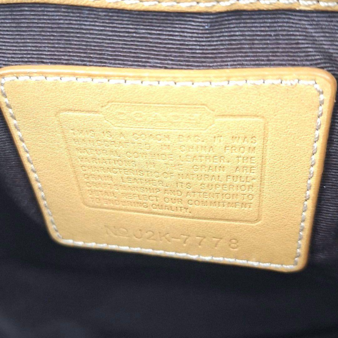 COACH Shoulder Bag Purse Old Leather Yellow Authentic