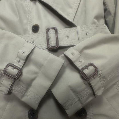 Aquascutum Trench Coat Club Check Asian fit L US size M Honey Beige Authentic