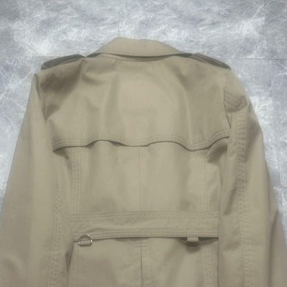 Aquascutum Trench Coat Club Check Asian fit L US size M Honey Beige Authentic