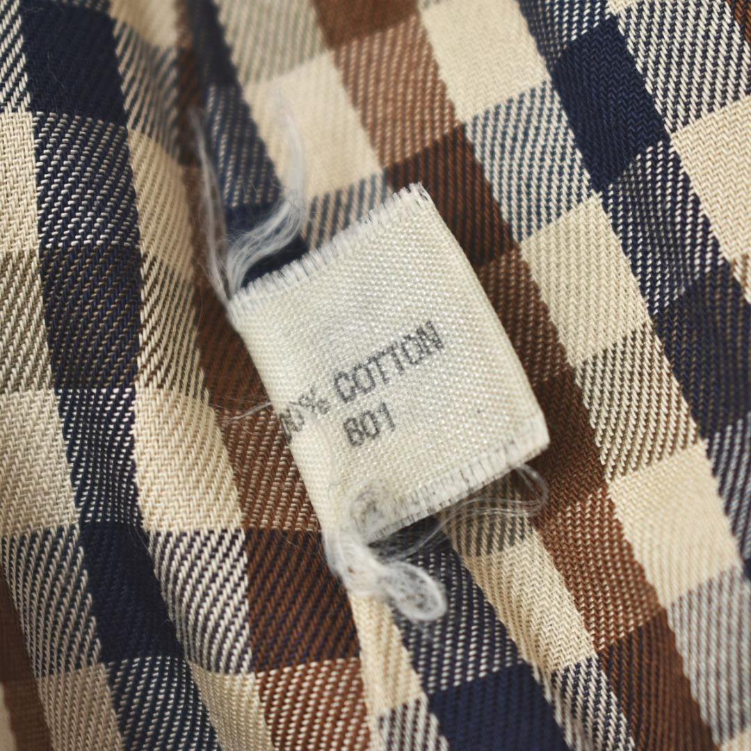 Aquascutum Trench Coat Club Check Asian fit L US size M Khaki Authentic