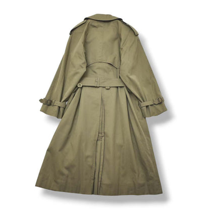 Aquascutum Trench Coat Club Check Asian fit L US size M Khaki Authentic