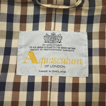 Aquascutum Trench Coat Club Check Asian fit L US size M Khaki Authentic