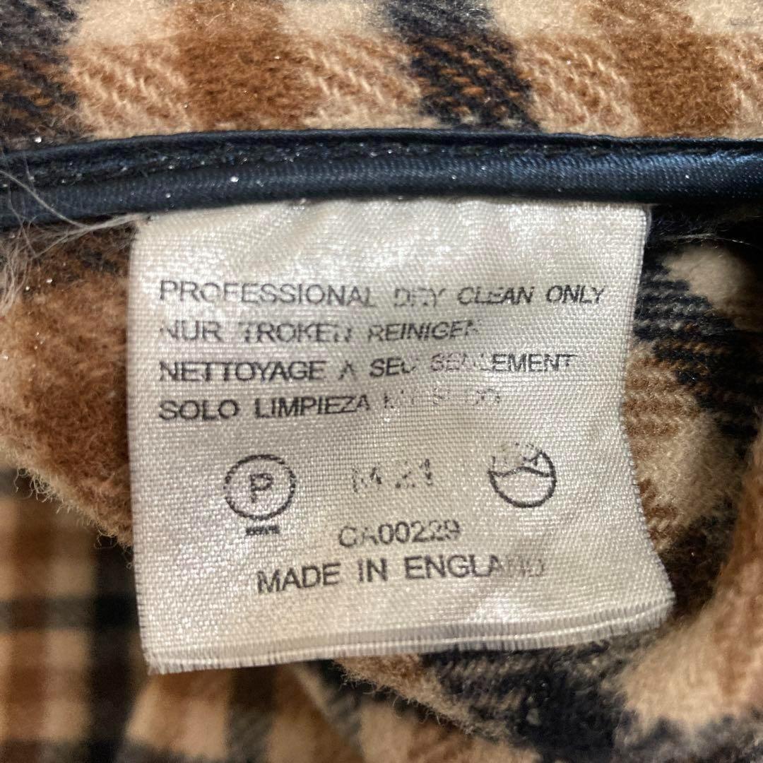 Aquascutum Duffle Coat Club Check Asian fit 2XL US size XL Navy Authentic