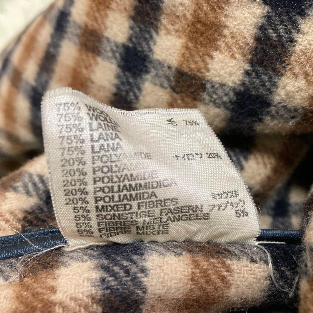 Aquascutum Duffle Coat Club Check Asian fit 2XL US size XL Navy Authentic