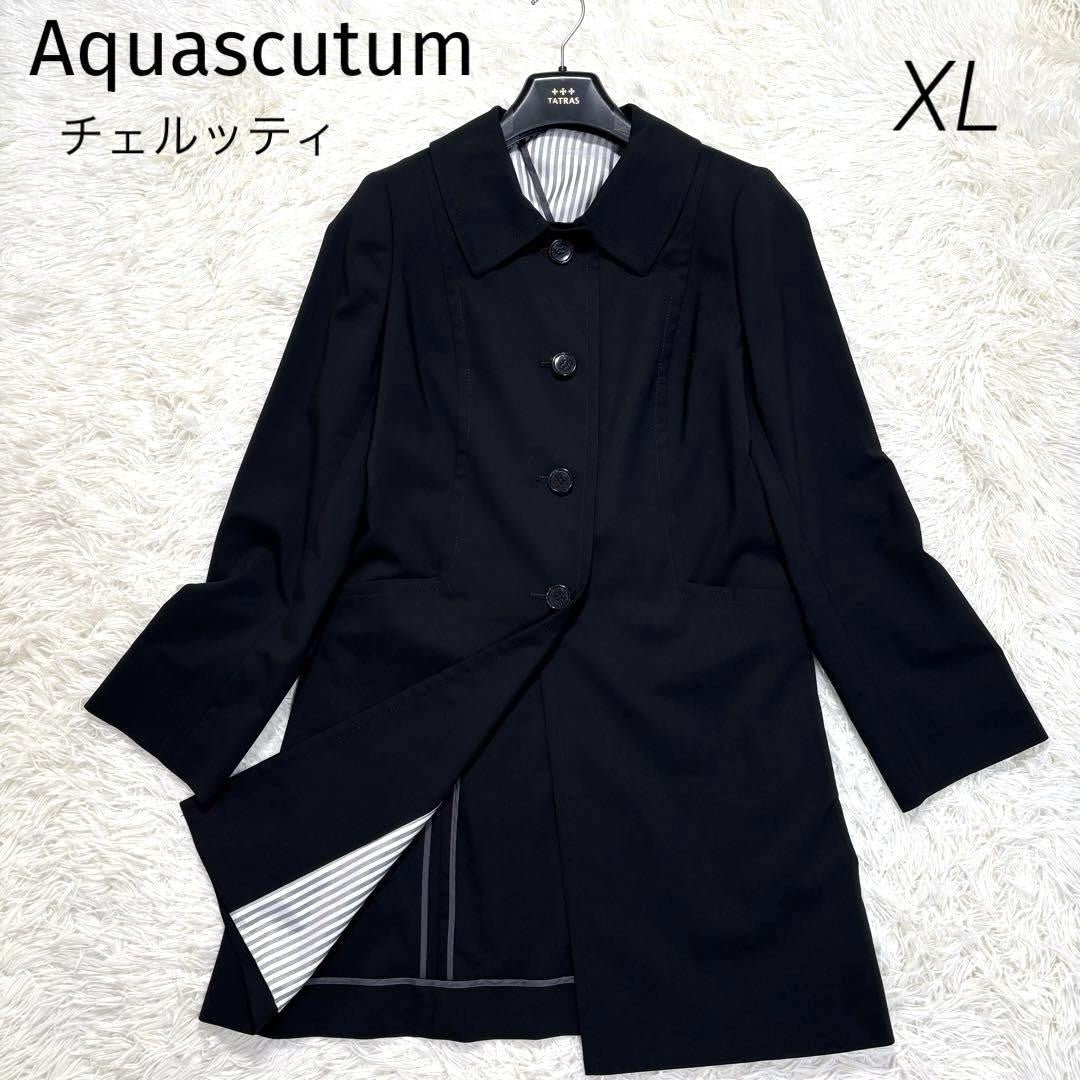 Aquascutum LANIFICIO F.LLI CERRUTI Coat Asian fit XL US size L Black Authentic