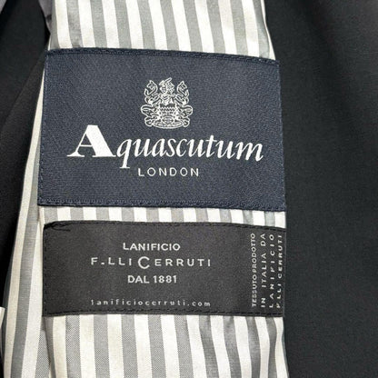 Aquascutum LANIFICIO F.LLI CERRUTI Coat Asian fit XL US size L Black Authentic