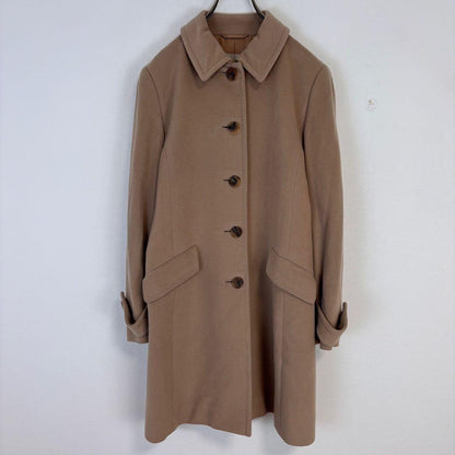 Aquascutum Chester Long Coat Asian fit M US size S Brown Beige Authentic