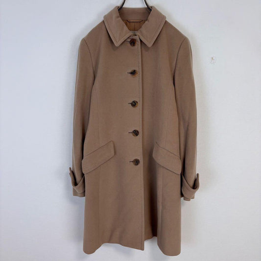 Aquascutum Chester Long Coat Asian fit M US size S Brown Beige Authentic
