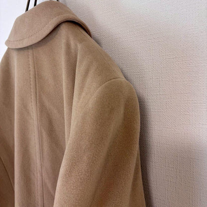 Aquascutum Chester Long Coat Asian fit M US size S Brown Beige Authentic