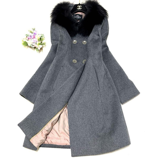 Max Mara MAX&Co. Long Coat Asian fit XL 42 US size L Gray Authentic