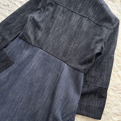 Max Mara SPORTMAX Long Coat Asian fit L 40 US size M Navy Blue Authentic